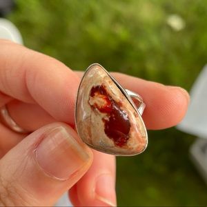 Fire Opal Sterling Silver Ring